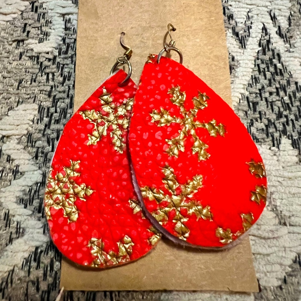 Christmas snowflake earrings handmade